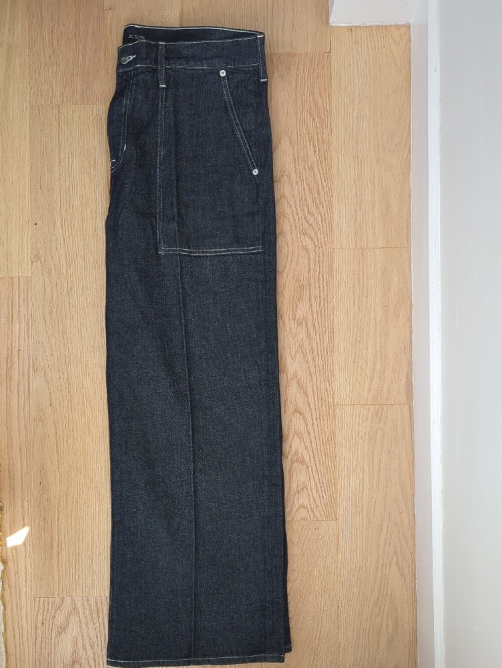 NWT J.Crew Petite Camp-Pocket Wide-Leg Jeans Dark Wash SIZE 32 PETITE - Picture 10 of 12